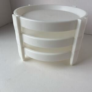 Tupperware Pie Saver #511 Divide-A-Rack Pie Stackers Set of 3 Textured Vintage